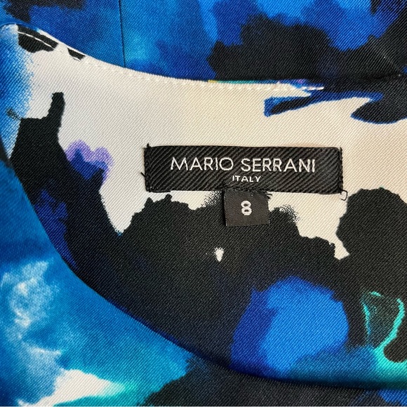 Mario Serrani Italy Dress Women’s Size 8 White With Colorful Print Sleeveless - Picture 8 of 8